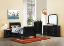 Louis Philippe Black 4pc Twin Panel Bedroom Set