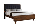 Robyn - Dark Walnut - California King Bed w/ Upholstered Headboard - Ornate Home