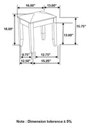 Barzini Metallic & White Vanity Stool