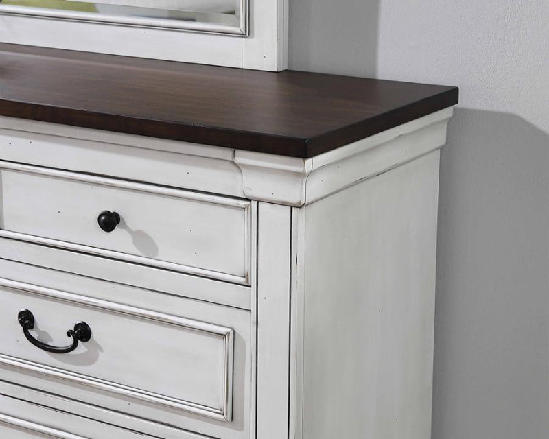 Hillcrest Dark Rum & White Queen Panel Bedroom Set
