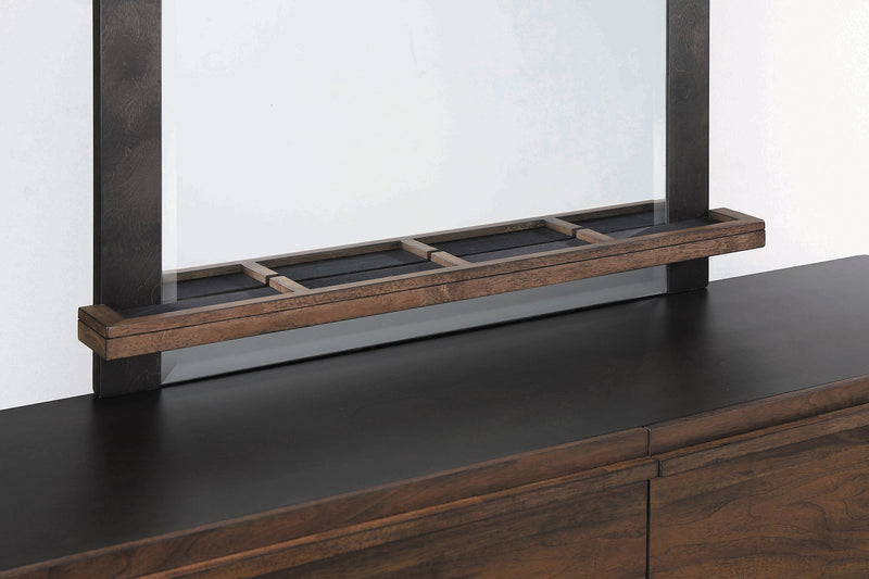 Azalia Black & Walnut Mirror w/ Jewelry Tray