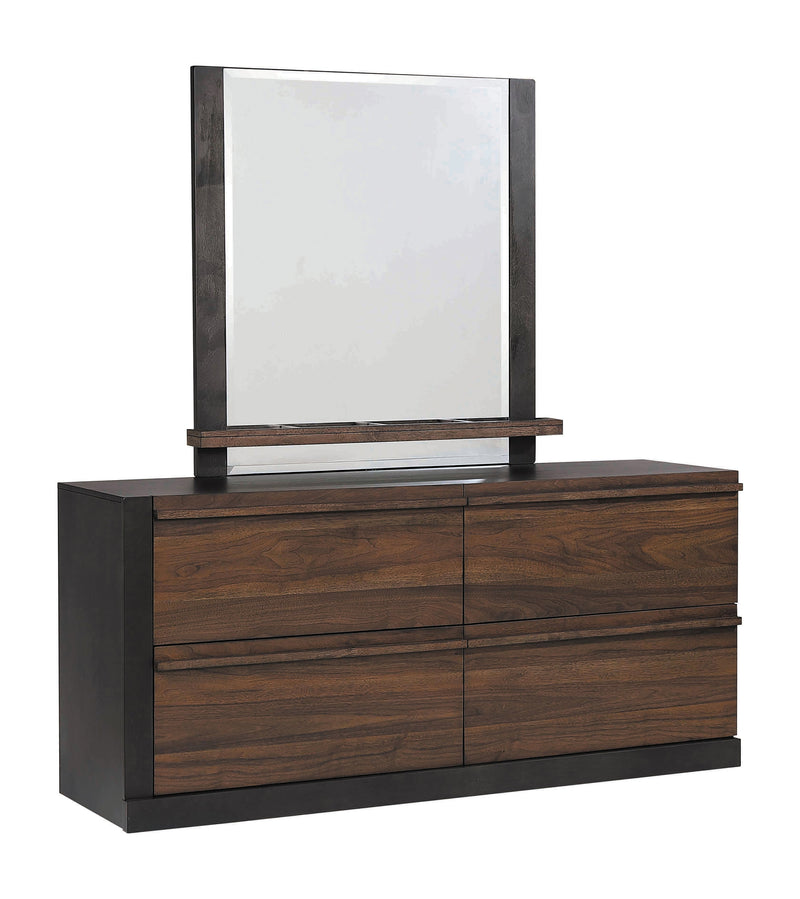 Azalia Black & Walnut Mirror w/ Jewelry Tray