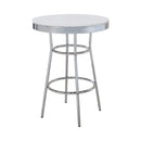 Cleveland - Chrome & Glossy White - Bar Table - Ornate Home
