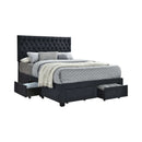 Soledad - Charcoal - Queen Bed  w/ Storage - Ornate Home