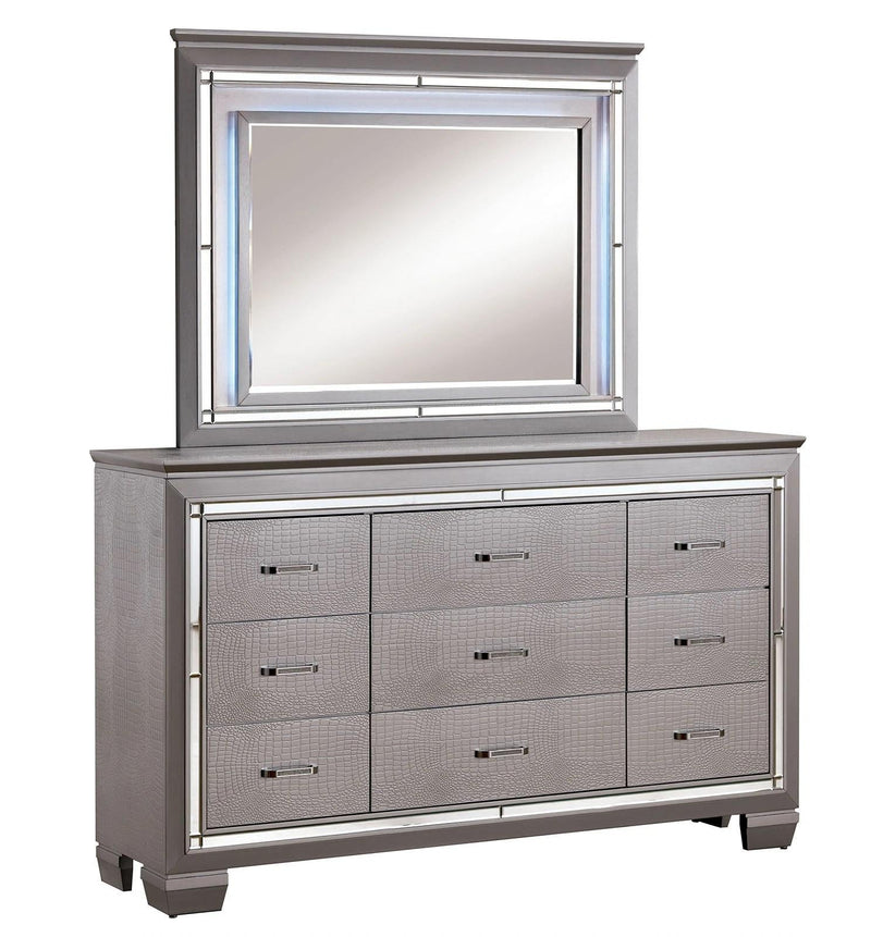 Bellanova Silver Queen Bedroom Set  w/ 2 Nightstands / 5pc