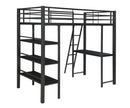 Hadley - Gunmetal - Twin Workstation Loft Bed - Ornate Home