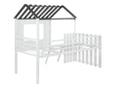 Timber - White And Gunmetal - House-Designed Twin Loft Bed - Ornate Home