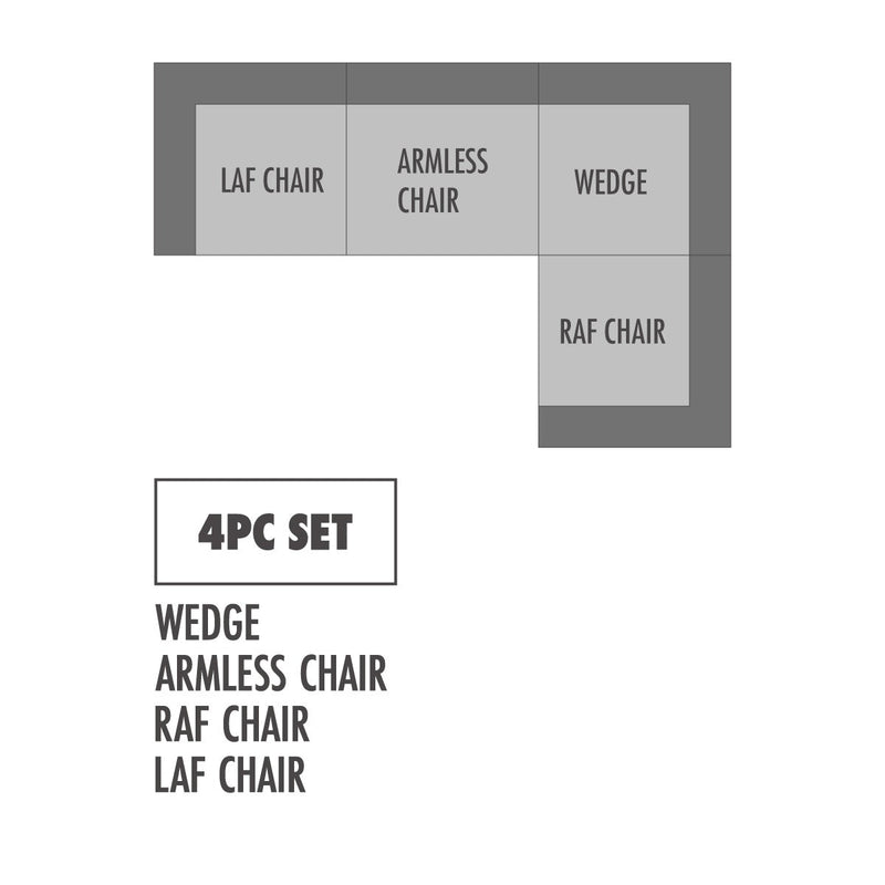 Pluma Ivory Fabric Modular Sectional Pre-Sets