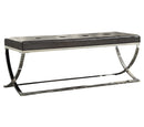 Shau - Black & Chrome - Accent Bench - Ornate Home