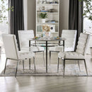 Serena White & Chrome Round Dining Table