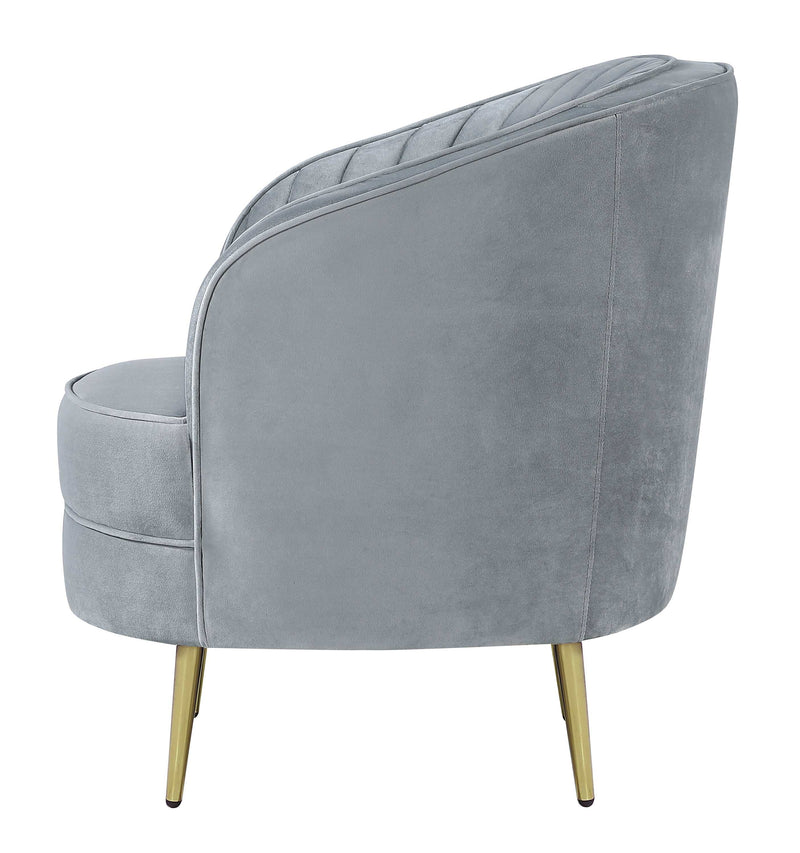 Sophia - Grey & Gold - 3pc Living Room Set - Ornate Home
