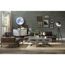 Silchester - Distress Chocolate Top Grain Leather & Oak Finish - Sofa - Ornate Home