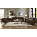 Porchester Distress Chocolate Leather Loveseat