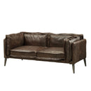 Porchester Distress Chocolate Leather Loveseat