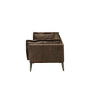 Porchester Distress Chocolate Leather Loveseat