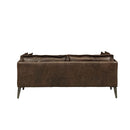 Porchester Distress Chocolate Leather Loveseat