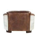 Brancaster Brown  Leather & Aluminium Loveseat
