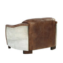 Brancaster Brown  Leather & Aluminium Loveseat