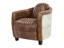 Brancaster Brown Genuine Leather & Aluminum Chair