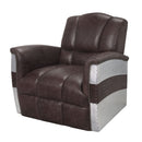Brancaster Brown Leather & Aluminium Accent Chair