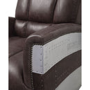 Brancaster Brown Leather & Aluminium Accent Chair