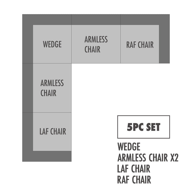 Pluma Ivory Fabric Modular Sectional Pre-Sets