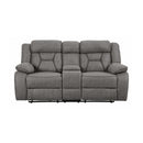 Higgins - Grey - Motion Loveseat w/ Console - Ornate Home
