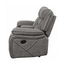 Higgins - Grey - 3pc Motion Living Room Set - Ornate Home