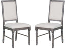 Leventis - Cream Linen & Weathered Gray - Side Chair (Set of 2) - Ornate Home