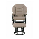 Lema - Beige & Black - Glider Recliner w/ Ottoman - Ornate Home