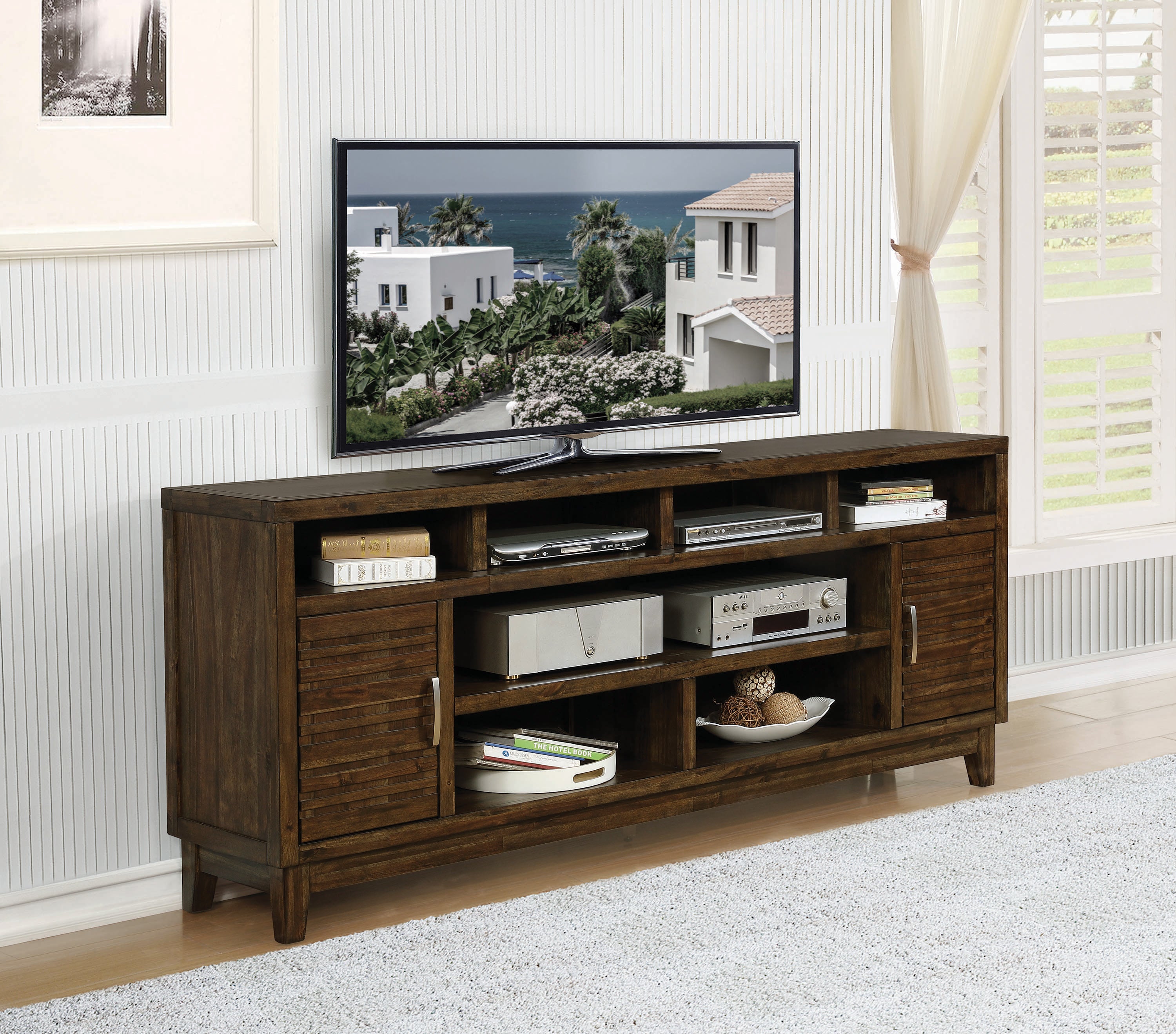 Tamzin - Rustic Mindy - 2 Door Rectangular TV Console Ornate Furniture