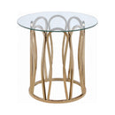 Koda - Chrome & Clear - Round End Table - Ornate Home