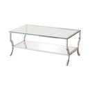 Benas - Chrome - Coffee Table w/ Mirrored Shelf - Ornate Home