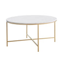 Kendorn - White & Gold - Round Coffee Table - Ornate Home