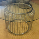 Veena - Polished Chrome - Round Dining Table Base - Ornate Home