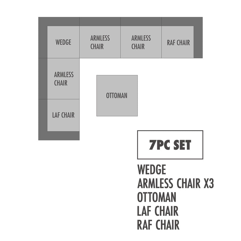Pluma Ivory Fabric Modular Sectional Pre-Sets