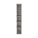 Reid - Weathered Grey - 5 Tier Bookcase - Ornate Home