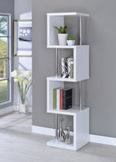 Baxter - White & Chrome - Bookcase - Ornate Home