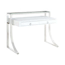 Gemma - Glossy White & Chrome - 2 Drawer Writing Desk - Ornate Home