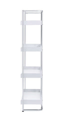 Ember - White High Gloss & Chrome - Bookcase - Ornate Home