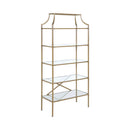 Orion - Matte Gold - Tempered Glass Shelves Bookcase - Ornate Home