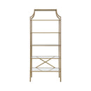 Orion - Matte Gold - Tempered Glass Shelves Bookcase - Ornate Home