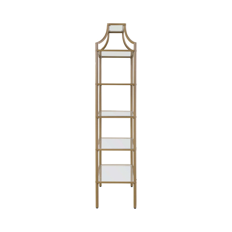 Orion - Matte Gold - Tempered Glass Shelves Bookcase - Ornate Home