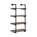 Elmcrest - Black & Rustic Oak - 24" Wall Shelf - Ornate Home