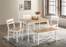 Debbie - Natural & White - 5pc Dining Room Set - Ornate Home