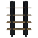 Danbrook Aged Walnut & Black Bookcase w/ Full-length Shelves