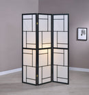 Room Divider - Black - 3pc Panel Screen - Ornate Home