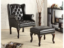 Celyn - Black & Espresso  - Accent Chair and Ottoman - Ornate Home