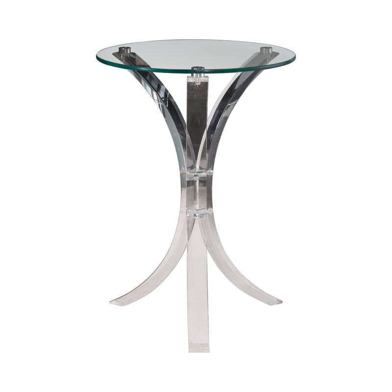 Laning Clear Round Accent Table