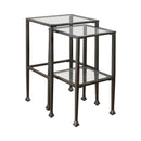 Leilani Black 2pc Glass Top Nesting Tables